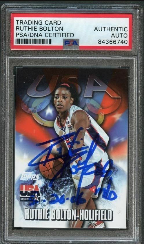 2000 Topps Team USA #66 Ruthie Bolton-Holifield Signed Card AUTO PSA/DNA Slabbed