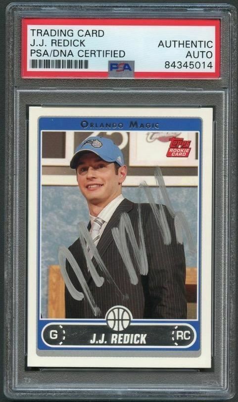 2006-07 TOPPS #240 J.J. Redick Signed Card AUTO PSA Slabbed