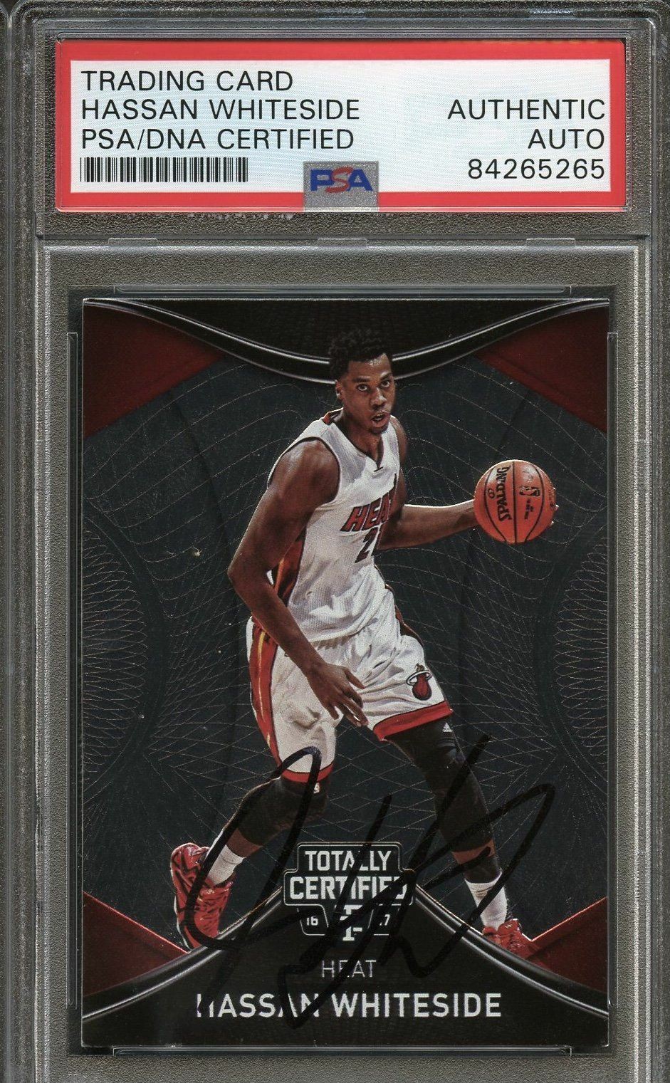 2016 Panini Totally Certified #68 Hassan Whiteside Signed Card AUTO PSA Slabbed