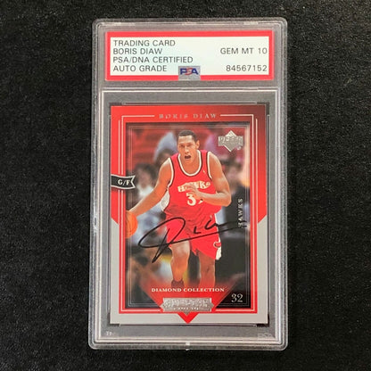 2004-05 Upper Deck All-Star Lineup #3 Boris Diaw Signed Card AUTO 10 PSA Slabbed