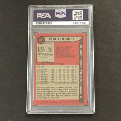 1979 Topps #103 Phil Chenier Signed Card AUTO 10 PSA Slabbed Bullets