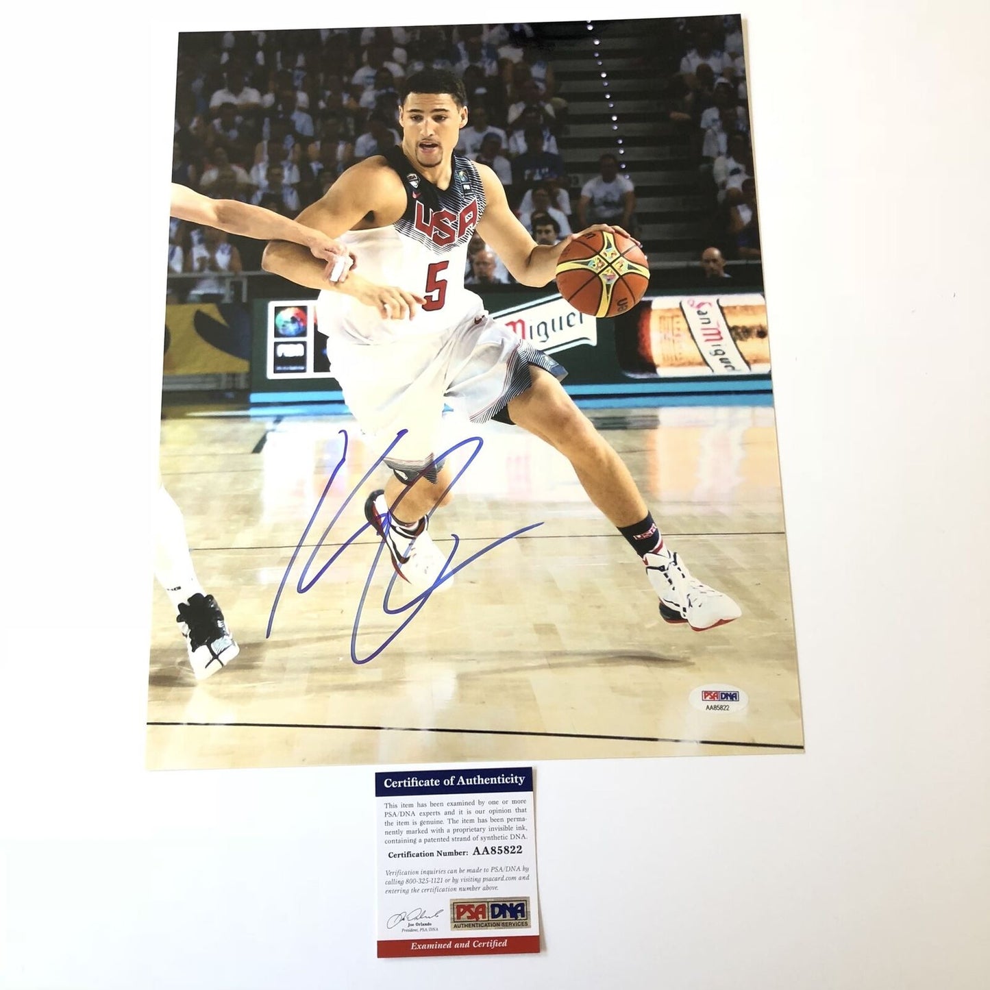 Klay Thompson signed 11x14 photo PSA/DNA Golden State Warriors Autographed