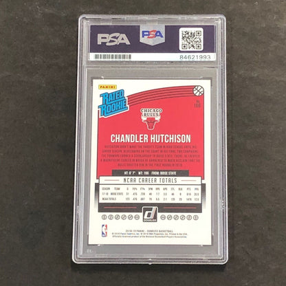 2018 Donruss Rated Rookie #166 Chandler Hutchison Signed Card AUTO 10 PSA Slabbe