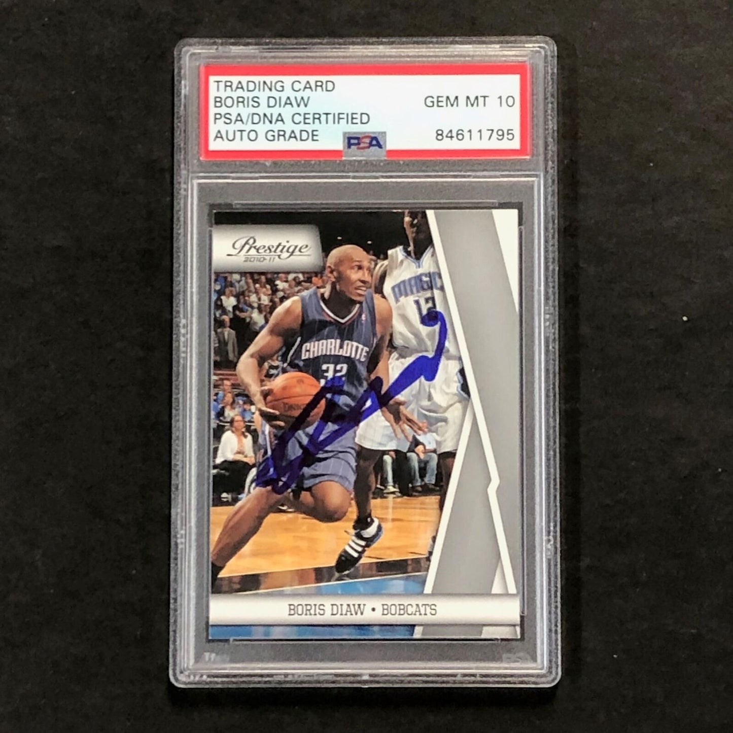 2010-11 Panini Prestige #9 Boris Diaw Signed Card AUTO 10 PSA Slabbed Bobcats