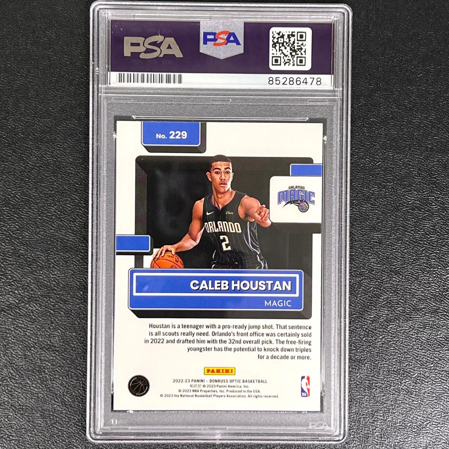 2022-23 Panini Donruss Optic Rated Rookie #229 Caleb Houstan Signed Card AUTO 10