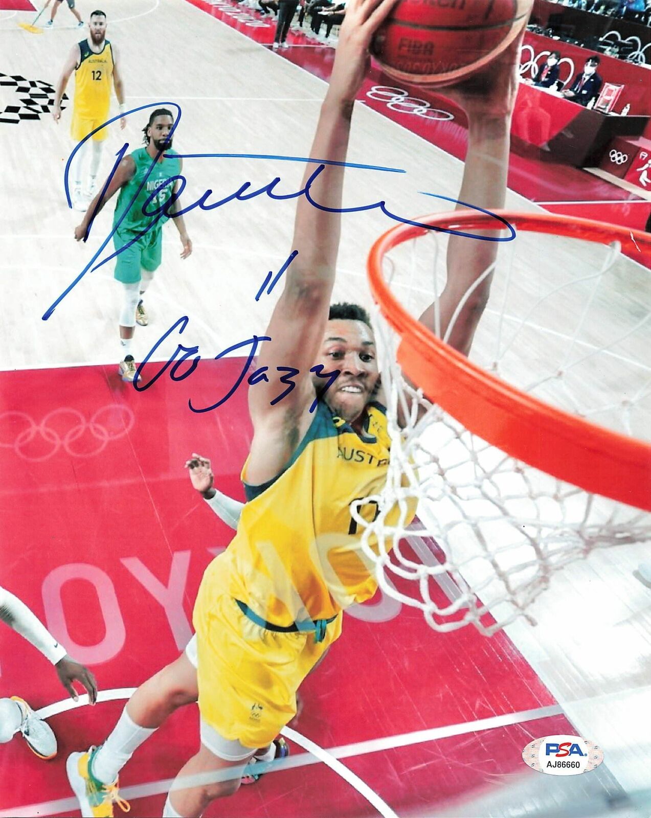 Dante Exum signed 8x10 photo PSA/DNA Utah Jazz Australia Autographed