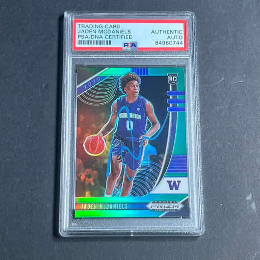 2020-21 Panini Prizm Draft Picks #51 Jaden McDaniels Signed Card AUTO PSA/DNA Sl