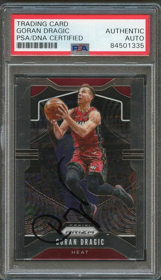 2019-20 Panini Prizm #145 Goran Dragic Signed Card AUTO PSA/DNA Slabbed Heat