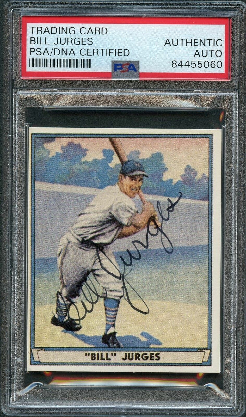 1941 Play Ball #59 Bill Jurges Signed Card PSA Slabbed Auto Giants