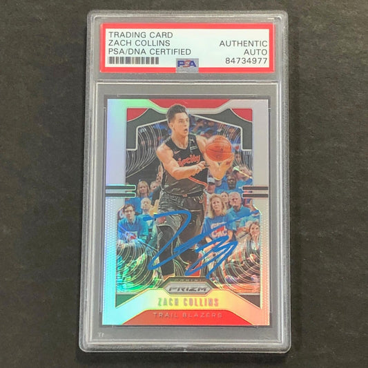 2019-20 Panini Prizm #116 ZACH COLLINS Signed Card AUTO PSA Slabbed Blazers