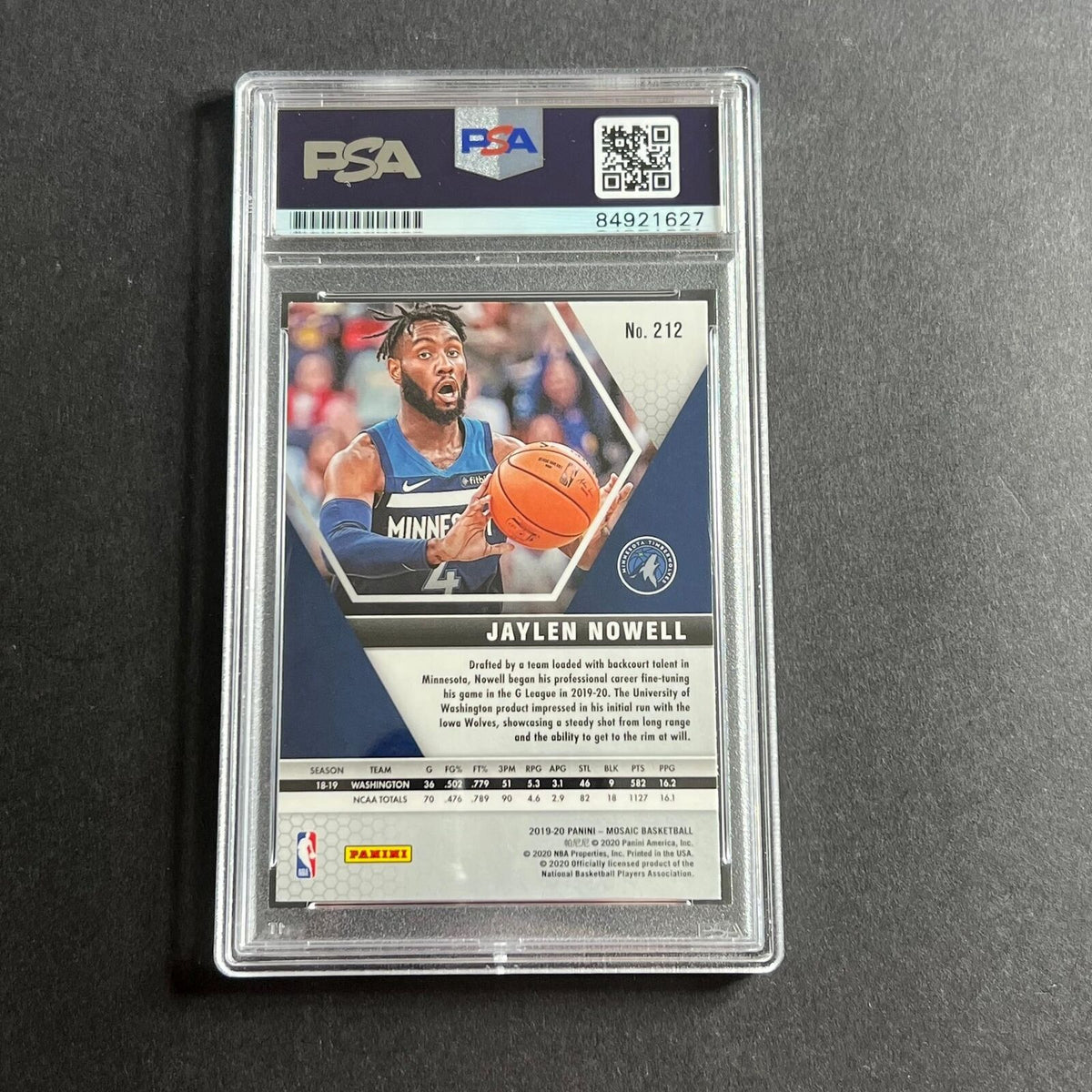 2019-20 Panini Mosaic #212 Jaylen Nowell Signed Card AUTO 10 PSA Slabbed TImberw