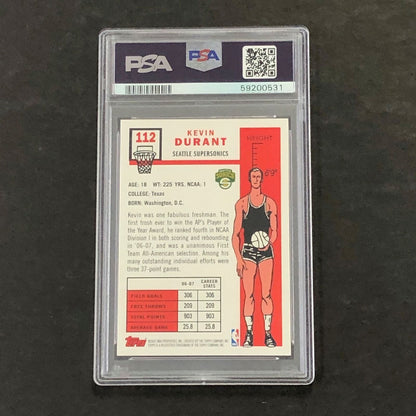 2007 Topps #112 Kevin Durant PSA 7 NM 1957-58 Variation