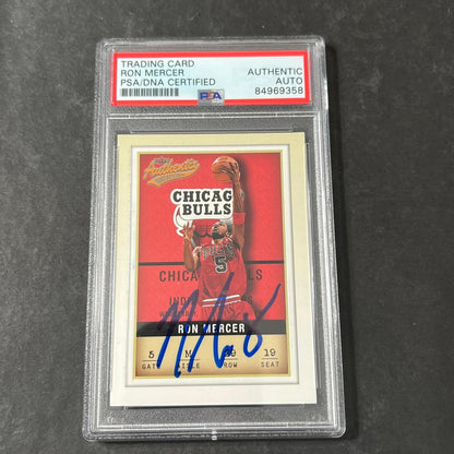 2001-02 Fleer #29 Ron Mercer Signed Card AUTO PSA Slabbed Bulls