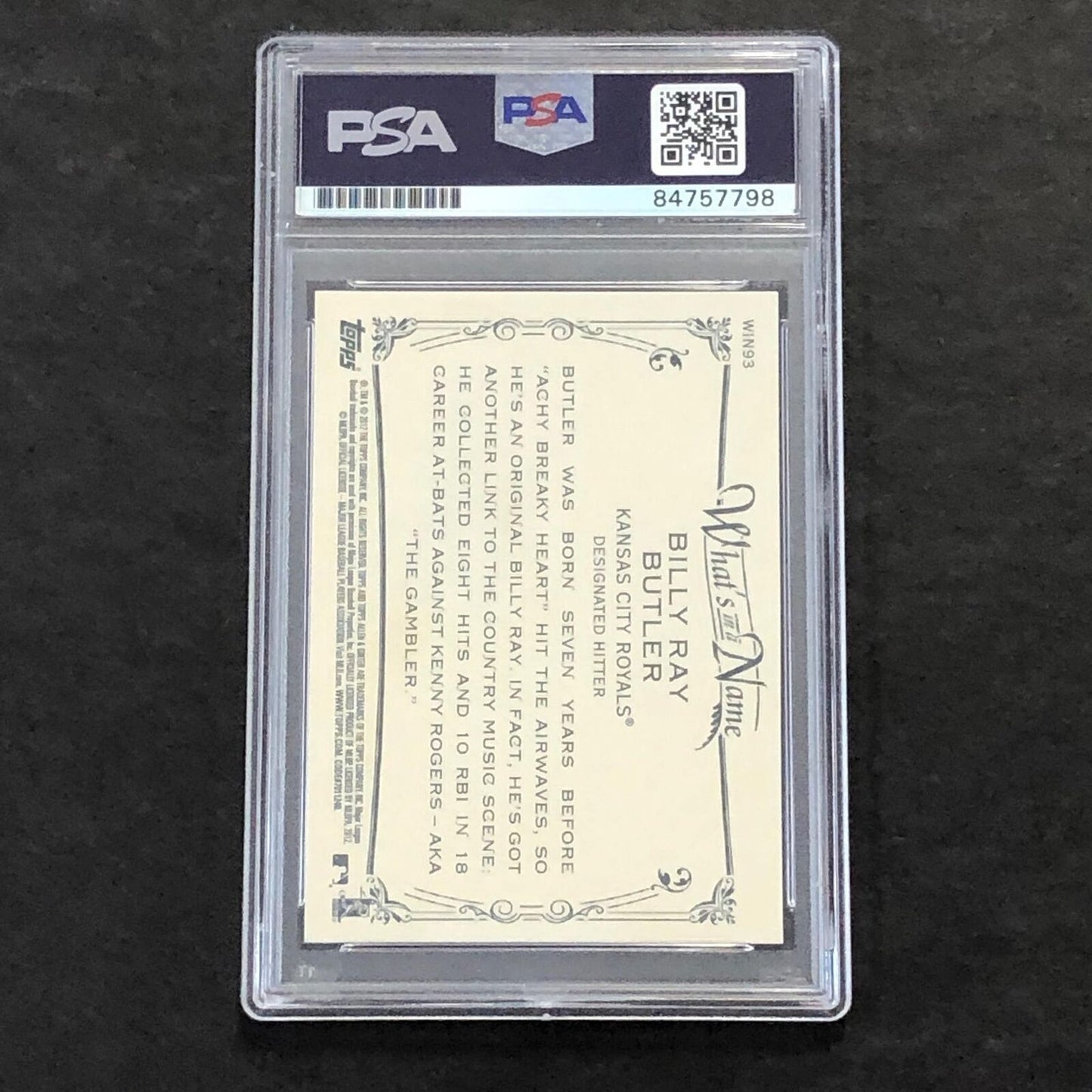 2012 Topps Allen & Ginter #WIN93 Billy Butler Signed Card Auto PSA Slabbed Royal