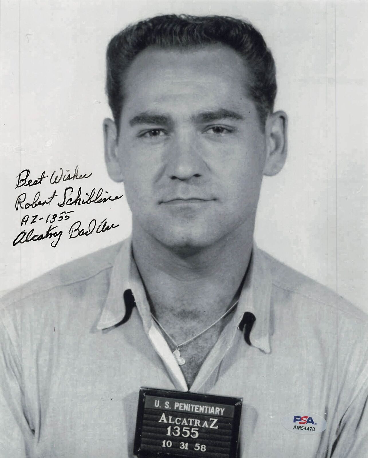 ROBERT SCHIBLINE signed 8x10 photo PSA/DNA Autographed Alcatraz