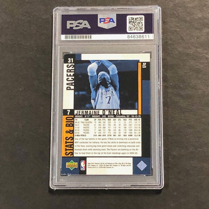2004-05 Upper Deck Hardcourt #31 Jermaine O'Neal Signed Card AUTO PSA Slabbed Pa