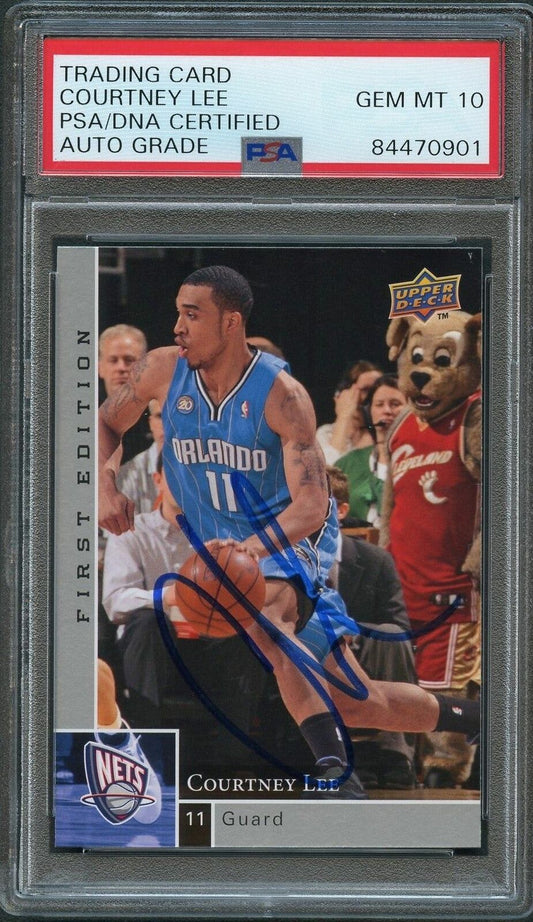 2009 Upper Deck #141 Courtney Lee Signed Card AUTO 10 PSA Slabbed New Jersey Net