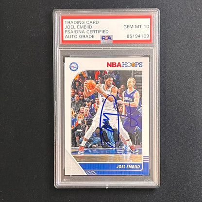 2019-20 Panini Hoops #145 Joel Embiid signed card PSA/DNA Philadelphia 76ers AUT