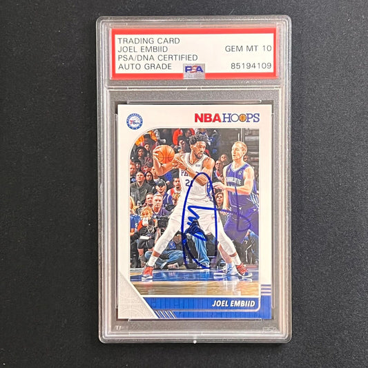 2019-20 Panini Hoops #145 Joel Embiid signed card PSA/DNA Philadelphia 76ers AUT
