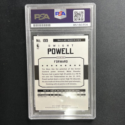 2015-16 NBA Hoops #199 Dwight Powell Card AUTO 10 PSA Slabbed Mavericks