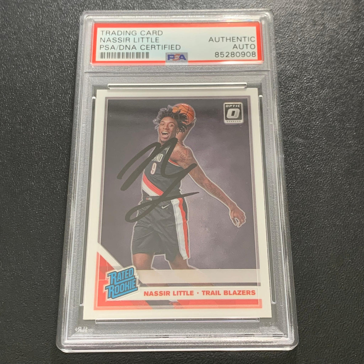 2019-20 Panini Optic #154 Nassir Little Signed Rookie Card AUTO PSA Slabbed RC B