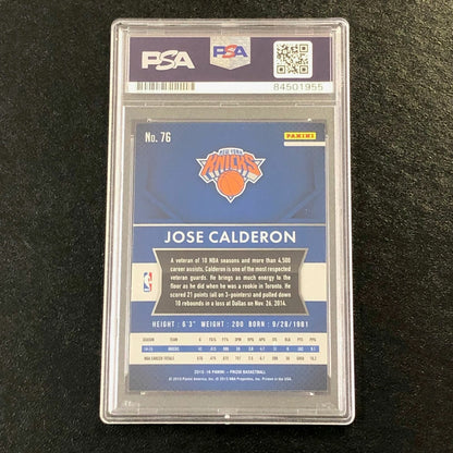 2015-16 Panini Prizm #76 Jose Calderon Signed Card AUTO PSA Slabbed Knicks