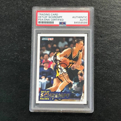 1993-94 FLEER #88 Detlef Schrempf Signed Card AUTO PSA Slabbed Pacers