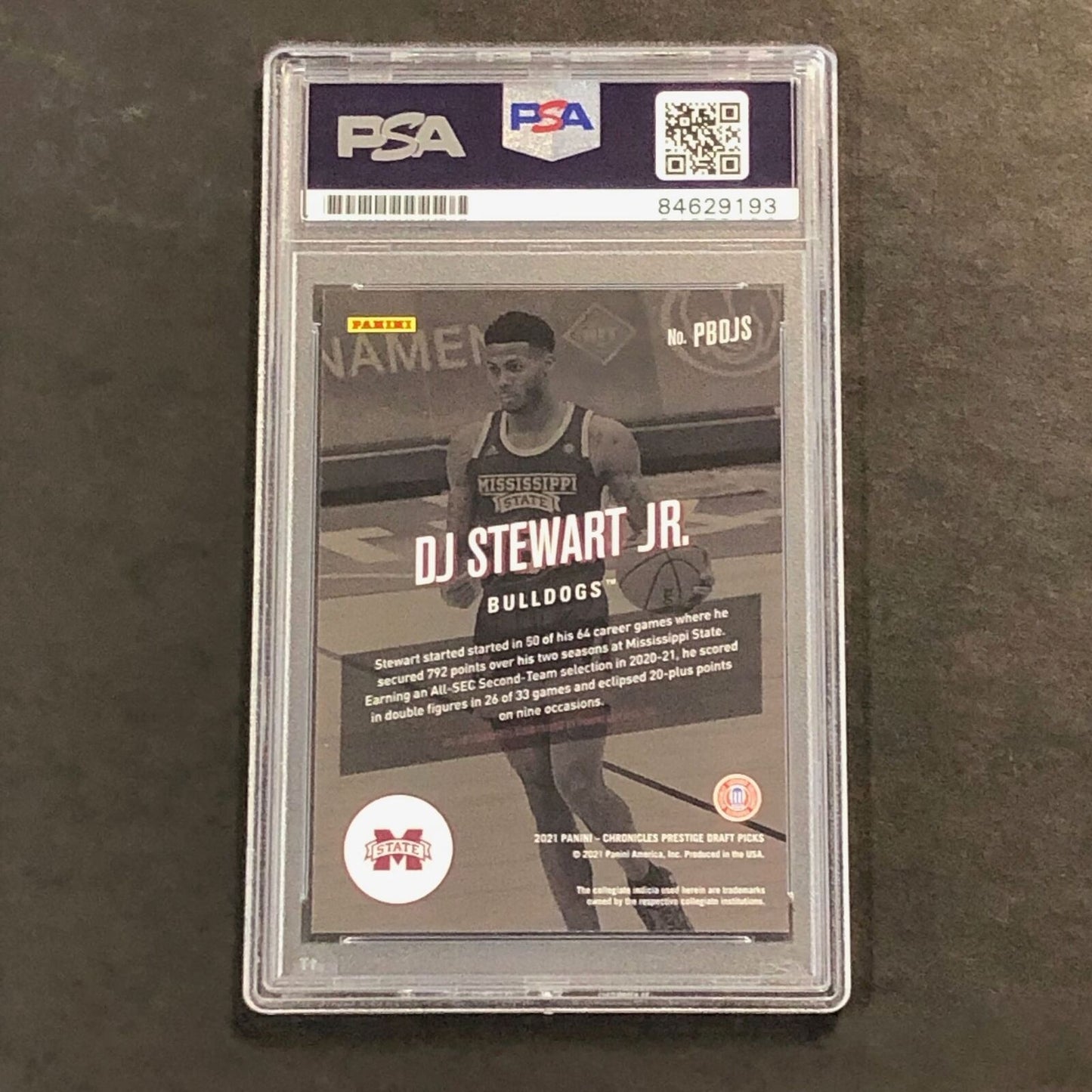 2021-22 Panini Prestige #PBDJS DJ Steward Jr Signed Card AUTO 10 PSA Slabbed Bul