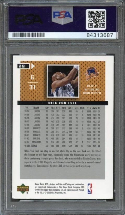 2003-04 Upper Deck MVP #29 Nick Van Exel Signed Card AUTO PSA/DNA Slabbed