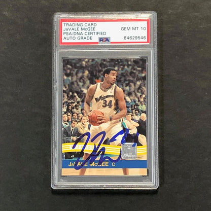 2010-11 Panini Donruss #188 JaVale McGee Signed AUTO 10 PSA Slabbed Wizards