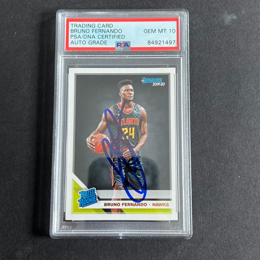 2019-20 Panini Donruss #232 Bruno Fernando Signed Card AUTO 10 PSA Slabbed RC Ha