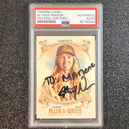 Topps Allen and Ginter #285 Alyssa Nakken Signed Card PSA Slabbed Auto Giants