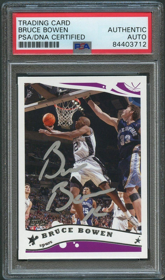 2005 Topps #206 Bruce Bowen Signed Card AUTO PSA Slabbed Spurs