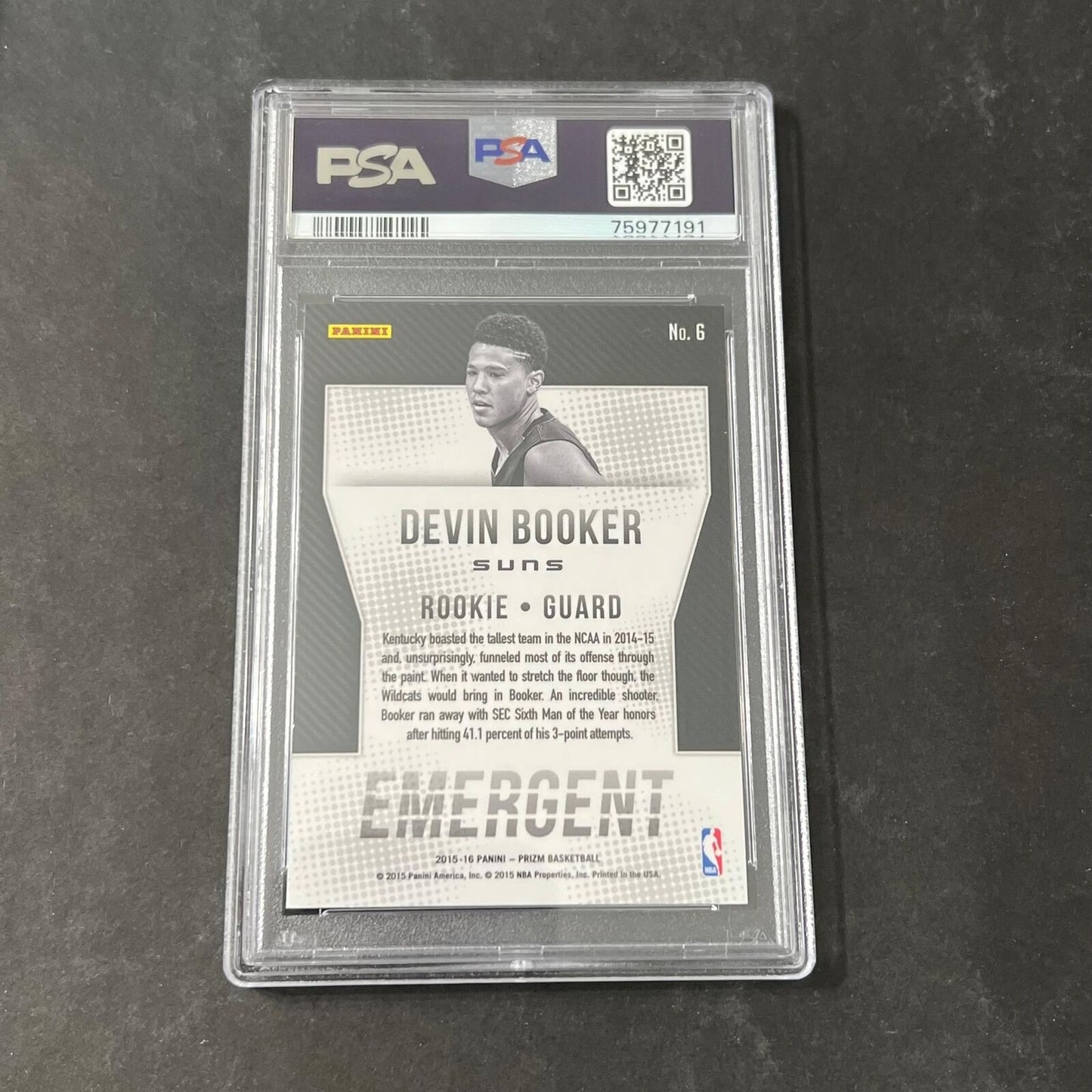 2015-16 Panini Prizm #6 Devin Booker AUTO Signed card PSA Slabbed Autographed RC