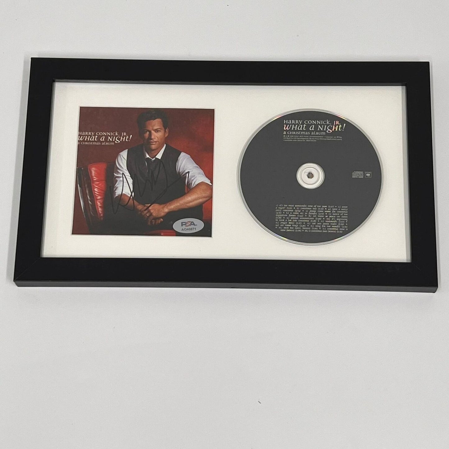 Harry Connick Jr Signed What a Night! A Christmas Album CD Cover Framed PSA/DNA