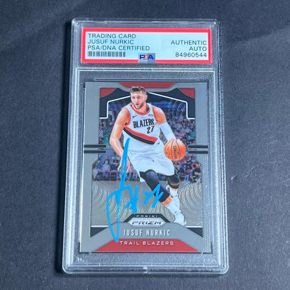 2019-20 Panini Prizm #118 Jusuf Nurkic Signed AUTO PSA Slabbed Trail Blazers