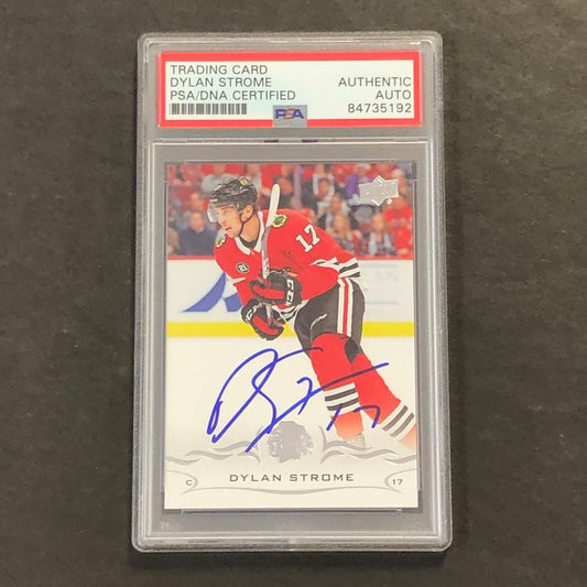2018-19 Upper Deck Update #504 Dylan Strome Signed Card AUTO PSA slabbed Blackha