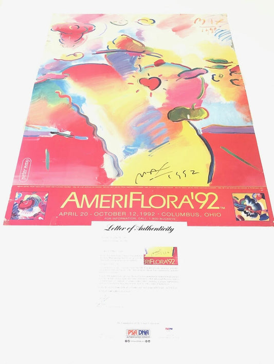 Peter Max signed 24x34 Poster PSA/DNA LOA Autographed