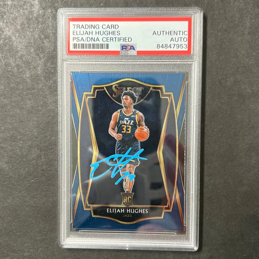 2020-21 Panini Select #168 Elijah Hughes Signed AUTO Grade PSA Slabbed RC Jazz