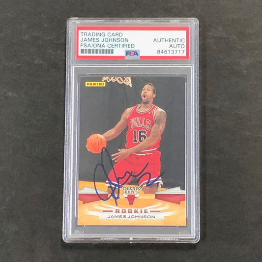 2009-10 Panini #316 James Johnson Signed Card AUTO PSA/DNA Slabbed RC Bulls