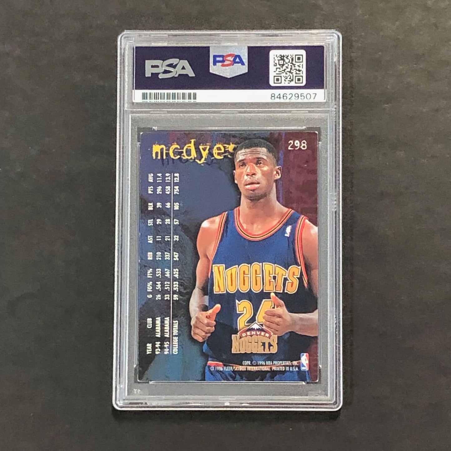 1995-96 Fleer #298 Antonio McDyess Signed Card AUTO PSA Slabbed Nuggets