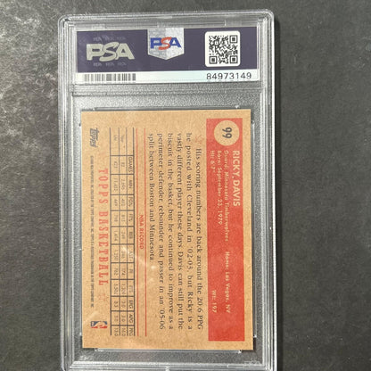 2005-06 Topps 1952 Style #99 Ricky Davis Signed Card AUTO PSA Slabbed Timberwolv