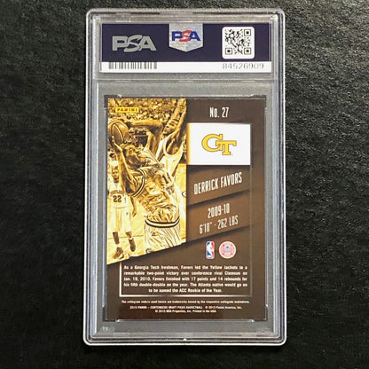 2015-16 Contenders Draft Picks #27 Derrick Favors Signed Card AUTO PSA Slabbed G