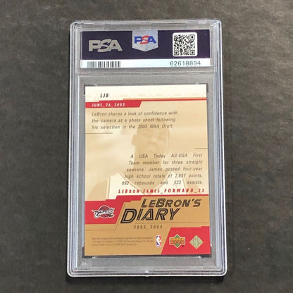2003 Upper Deck #LJ8 Lebron James PSA 7 NM Lebron's Diary