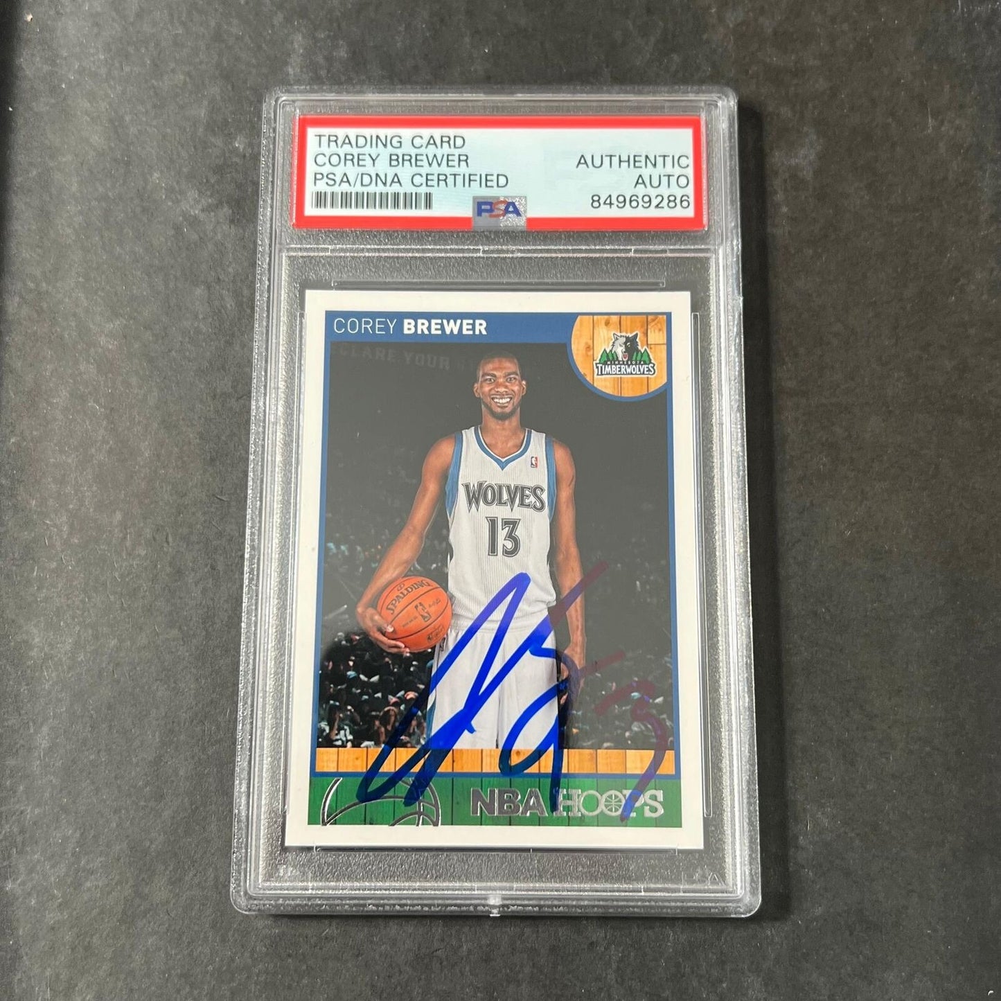 2013-14 Panini Hoops #251 Corey Brewer Signed Card AUTO PSA Slabbed