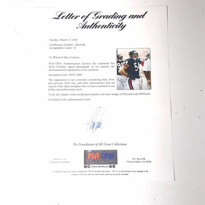 BRIAN URLACHER signed 16x20 photo PSA/DNA AUTO 10 Chicago Bears LOA Autographed