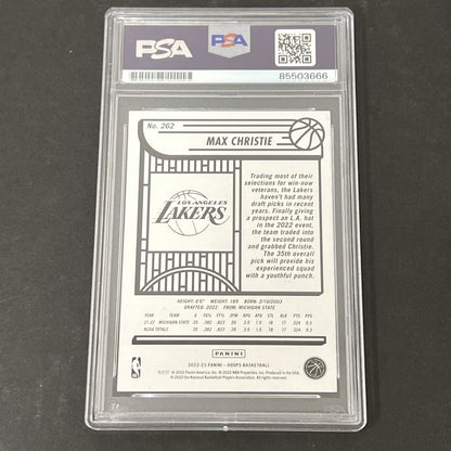 2022-23 Panini NBA Hoops #262 Max Christie Rookie signed card PSA