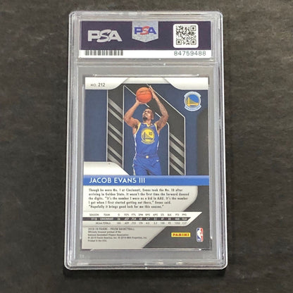 2018-19 Panini Prizm #212 Jacob Evans Signed Rookie Card AUTO PSA Slabbed RC War