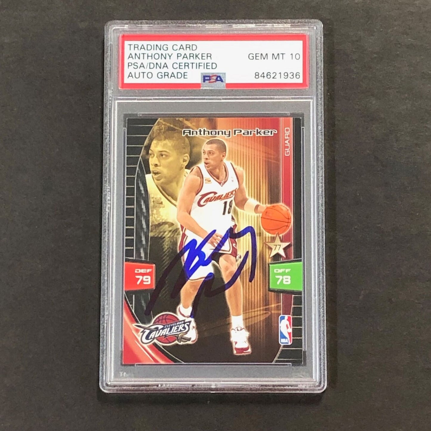 2009 Adrenalyn XL Anthony Parker Signed Card AUTO 10 PSA Slabbed Raptors