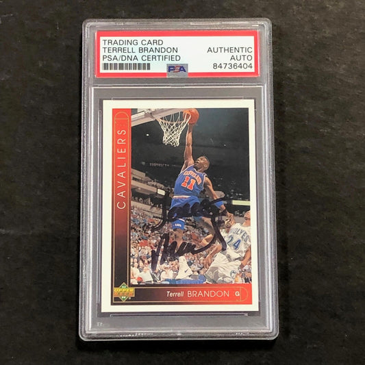 1993-94 Upper Deck #22 Terrell Brandon Signed Card AUTO PSA/DNA Slabbed Cavalier